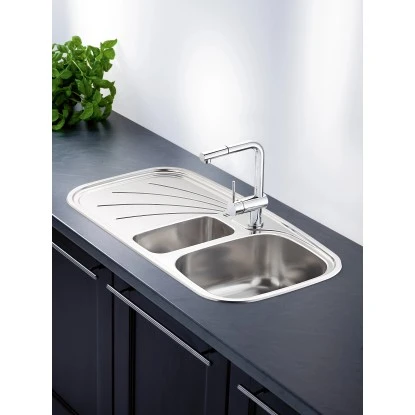 OBI Einbauspüle Quadra Duo 100 Edelstahl Eckig – Bild 3