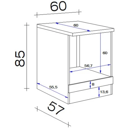 Flex-Well Classic Herd-Umbauschrank Nano 60 Cm Buche Nachbildung – Bild 2
