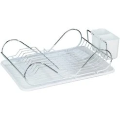 Wenko Geschirrabtropfer Clean Weiß-Chrom 12,5 Cm X 47 Cm X 32 Cm