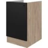 Flex-Well Exclusiv Spülenunterschrank Capri 50 Cm Schwarz Matt-Endgrain Oak