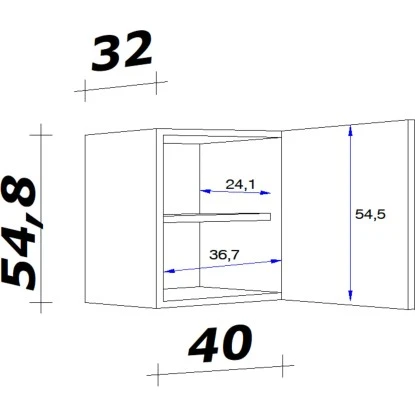 Flex-Well Exclusiv Hängeschrank Lara 40 Cm Anthrazit-San Remo Eiche – Bild 2