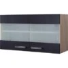 Flex-Well Exclusiv Glas-Hängeschrank Lara 100 Cm Anthrazit-San Remo Eiche