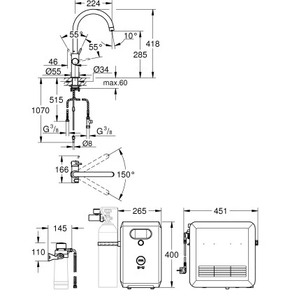 Grohe Einhand-Spültischbatterie Set Blue Professional Supersteel – Bild 2