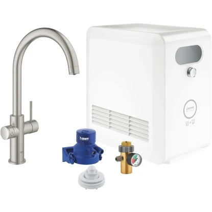 Grohe Einhand-Spültischbatterie Set Blue Professional Supersteel