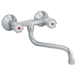 Sanitop-Wingenroth Wand-Zweigriff-Küchenarmatur Standard Plus Chrom