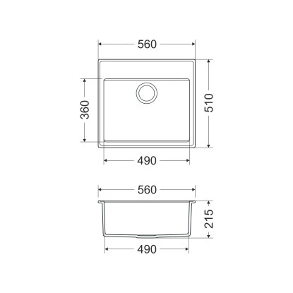 Miló Einbauspüle Granitverbundstoff Luxuria 56 Graphit – Bild 2