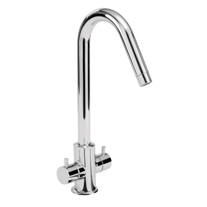 Sanitop-Wingenroth Zweigriff-Küchenarmatur Styl Niederdruck Chrom