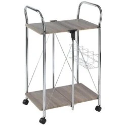 Wenko Servierwagen Liky Holzdekor Zusammenklappbar