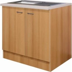 Flex-Well Classic Spülenunterschrank Nano 100 Cm Buche Nachbildung