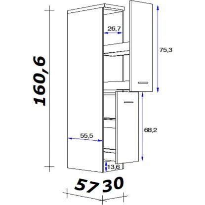 Flex-Well Exclusiv Demi-Apothekerschrank Vintea 30cm Magnolie Matt-Lancelot Oak – Bild 2