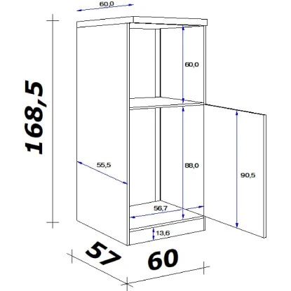 Flex-Well Exclusiv Demi-Geräteumbauschrank Joelina 60 Cm Weiß – Bild 2