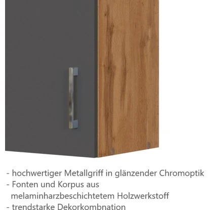 Held Möbel Hängeschrank Sorrento BxHxT 40 X 57 X 34 Cm Anthrazit-Wotaneiche – Bild 7