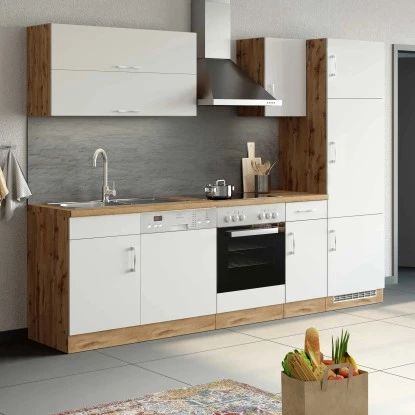 Held Möbel Hängeschrank Sorrento BxHxT 40 Cm X 57 Cm X 34 Cm Weiß-Wotaneiche – Bild 12