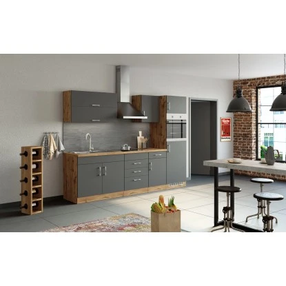 Held Möbel Klapphängeschrank Sorrento BxHxT 100x57x34 Cm Anthrazit-Wotaneiche – Bild 11