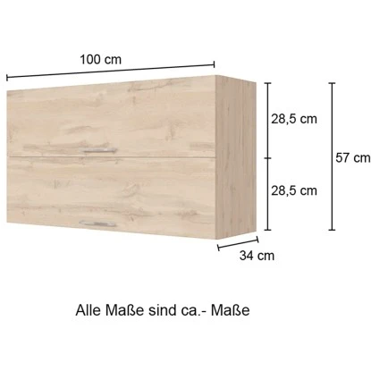 Held Möbel Klapphängeschrank Sorrento BxHxT 100x57x34 Cm Anthrazit-Wotaneiche – Bild 4