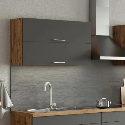 Held Möbel Klapphängeschrank Sorrento BxHxT 100x57x34 Cm Anthrazit-Wotaneiche – Bild 7