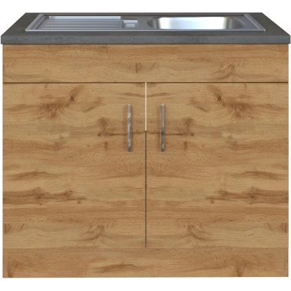 Held Möbel Spülenschrank Sorrento B100 X H85 X T60 Cm 2 Türen Wotaneiche