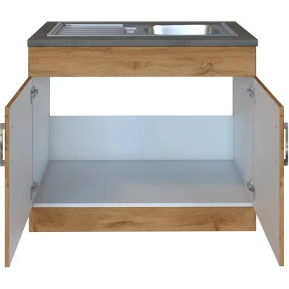 Held Möbel Spülenschrank Sorrento B100 X H85 X T60 Cm 2 Türen Wotaneiche – Bild 3