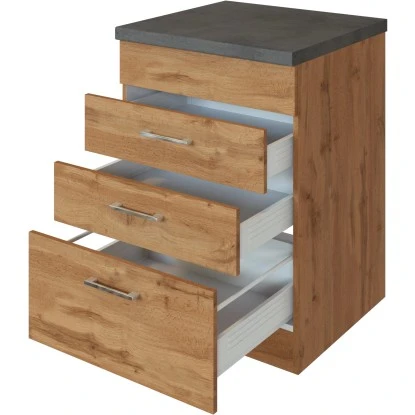 Held Möbel Kochfeldumbauschrank Sorrento 60 X 85 X 60 Cm 2 Schub. 1 Ausz. Wotan. – Bild 3