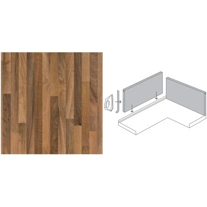 Küchenrückwand 296 Cm X 58,5 Cm Nussbaum Holznachbildung (NU 742) – Bild 2