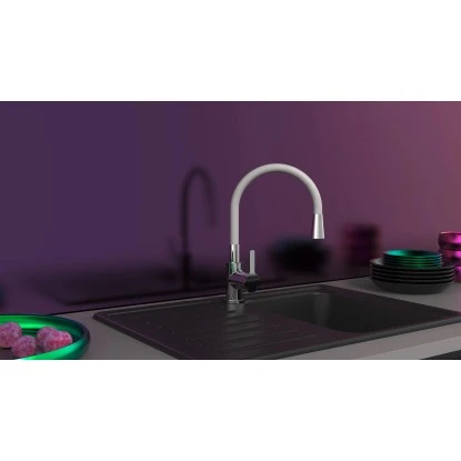 Eisl Spültischarmatur Mit Soft-Touch Schlauch Flexo Chrom-Hellgrau – Bild 3